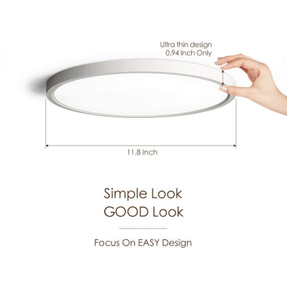 Taloya Flush Mount 12-Inch LED Ceiling Light Milk White Shell 20W 5 Color Temperatures