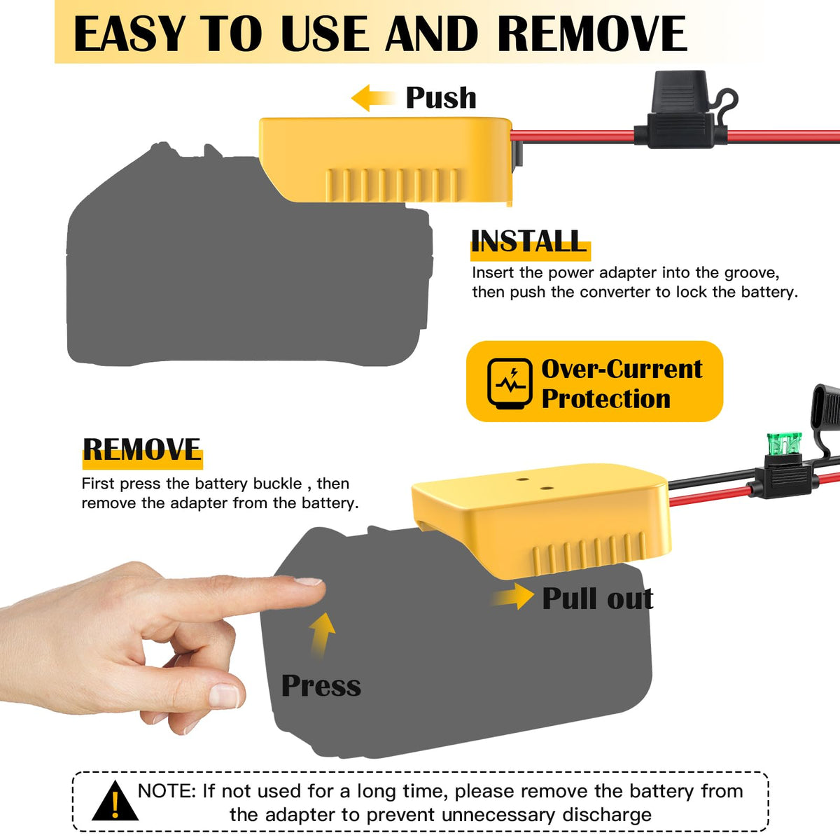 TANHEYIN 20V to 12V Step-Down Converter for Dewalt Batteries | 240W Output