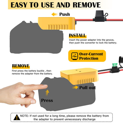 TANHEYIN 20V to 12V Step-Down Converter for Dewalt Batteries | 240W Output