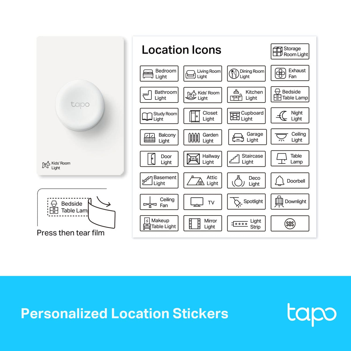 Tapo S200D Smart Button — Wireless Remote Dimmer with 3-Way Control | 1+ Year Battery Life