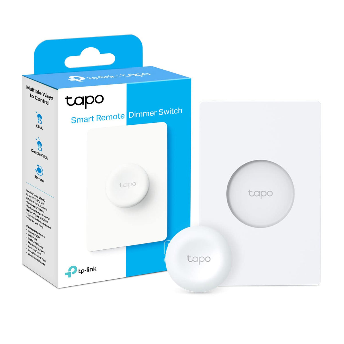 Tapo S200D Smart Button — Wireless Remote Dimmer with 3-Way Control | 1+ Year Battery Life