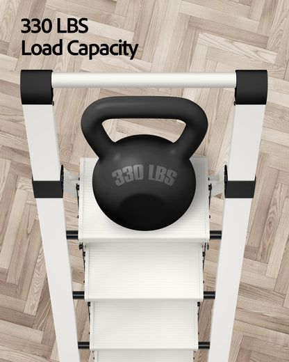 Taranta 4 Step Ladder - Lightweight Folding Aluminum Step Stool with Handgrip | 330 lbs Capacity