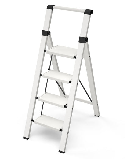 Taranta 4 Step Ladder - Lightweight Folding Aluminum Step Stool with Handgrip | 330 lbs Capacity