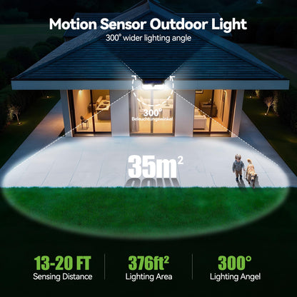 TECKNET 416 LED Solar Outdoor Lights – 6 Pack, 270° Coverage, 3 Modes, Motion Sensor, IP66 Waterproof
