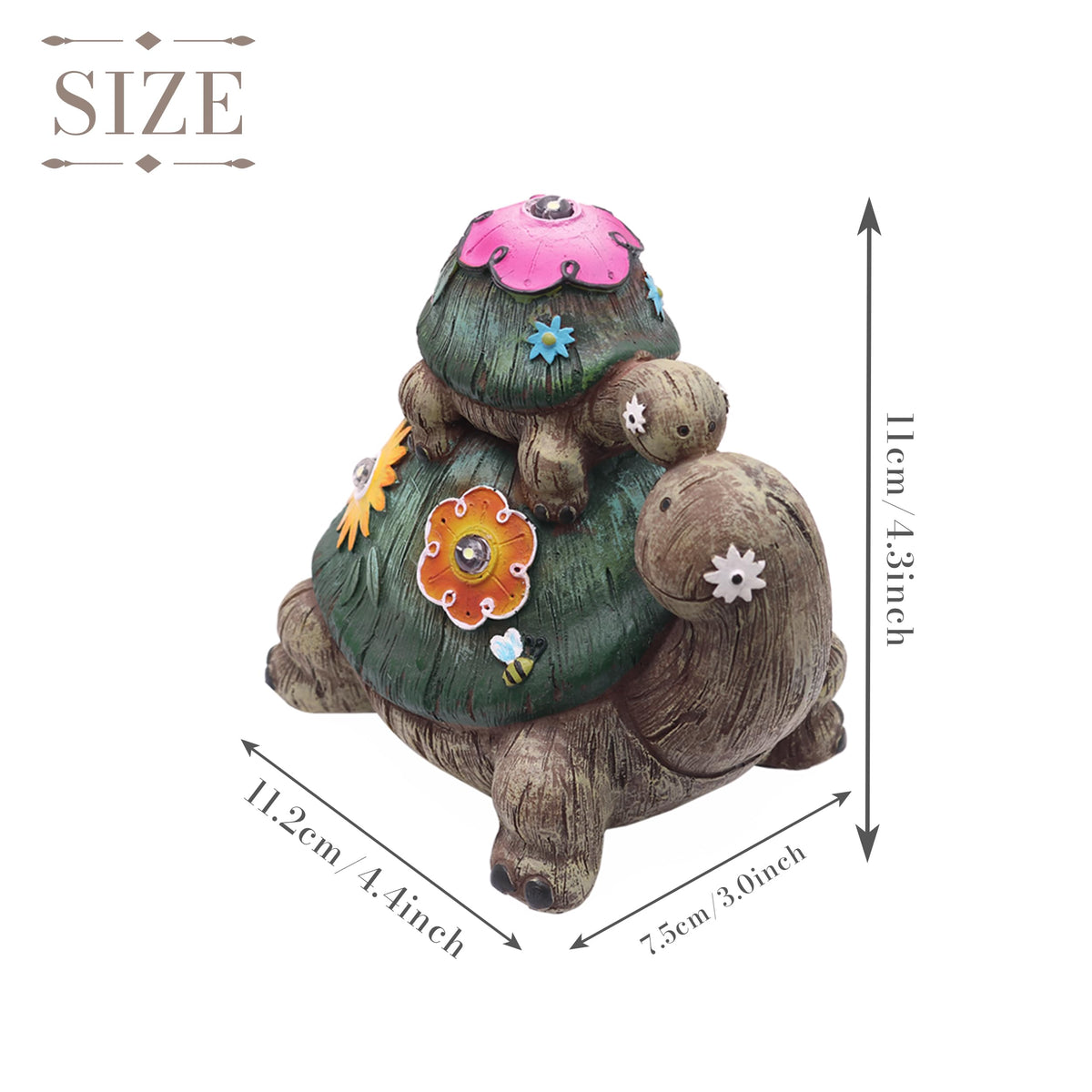 TERESA'S COLLECTIONS Garden Turtles Statue with Solar Light – Waterproof Resin Decor