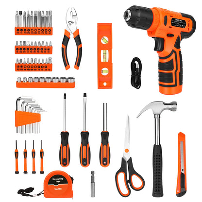 Thatool 139-Piece Tool Set with 8V Cordless Drill Driver in Case | Home DIY & Repairs