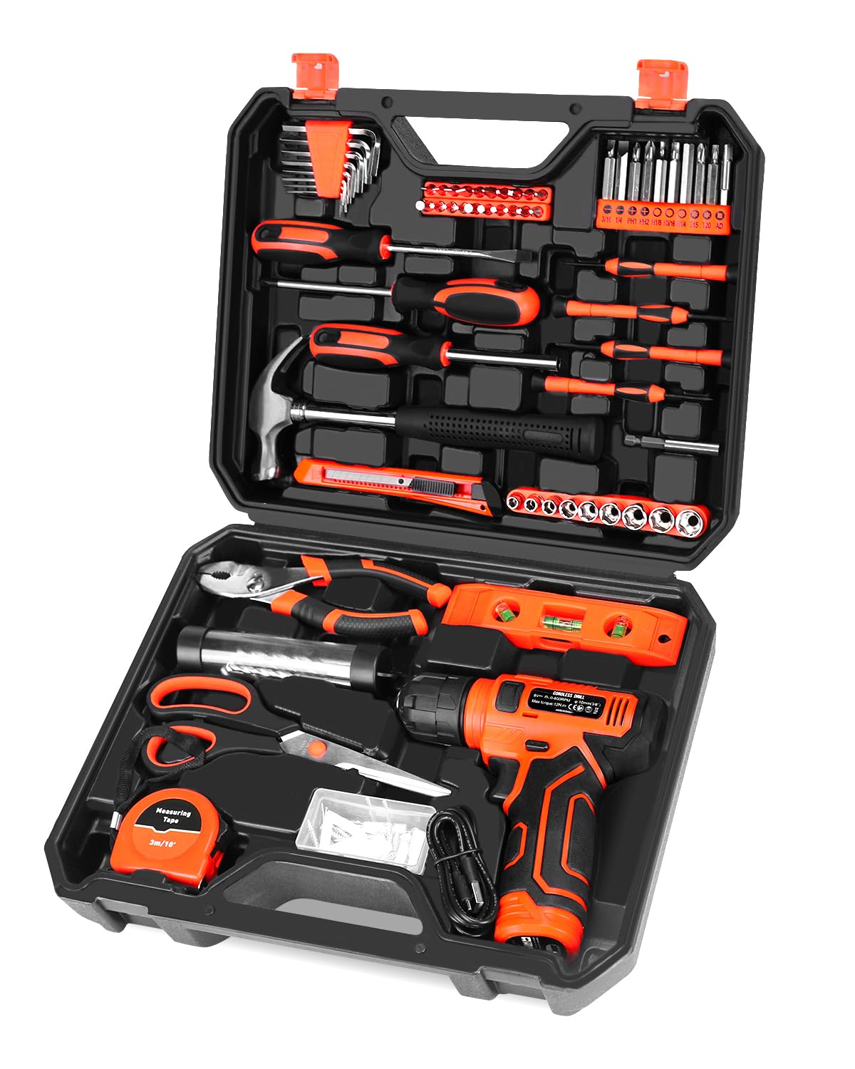 Thatool 139-Piece Tool Set with 8V Cordless Drill Driver in Case | Home DIY & Repairs