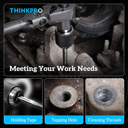 Thinkpro Ratcheting Tap Socket Set 2pc | Adjustable Jaws, 3/8 Drive, Cr-Mo Steel