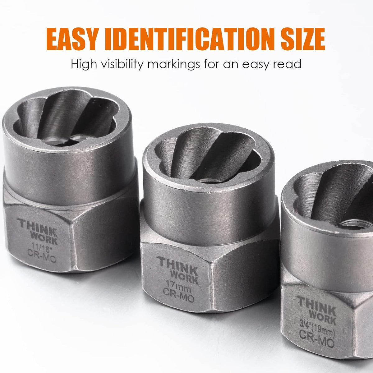 THINKWORK Bolt Extractor Kit - 18-Piece Lug Nut Remover, 3/8 Drive