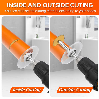 THINKWORK Inside PVC Pipe Cutter Set — Adjustable Depth Gauge, 5 Blades