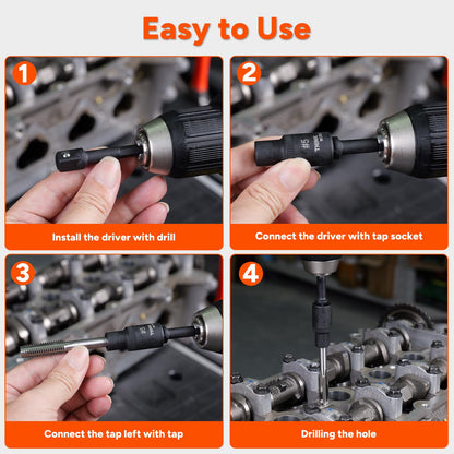 THINKWORK 12-Piece Magnetic Tap Socket Set — 1/4in & 3/8in Drive