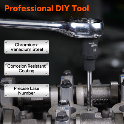 THINKWORK 12-Piece Magnetic Tap Socket Set — 1/4in & 3/8in Drive