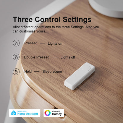 THIRDREALITY ZigBee Smart Button – 3-Way Remote for SmartThings, Hubitat, Home Assistant