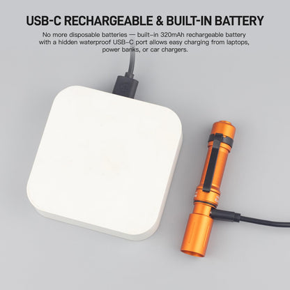 ThruNite Archer Mini EDC Flashlight – 405 Lumens USB-C Rechargeable, IPX8 Waterproof
