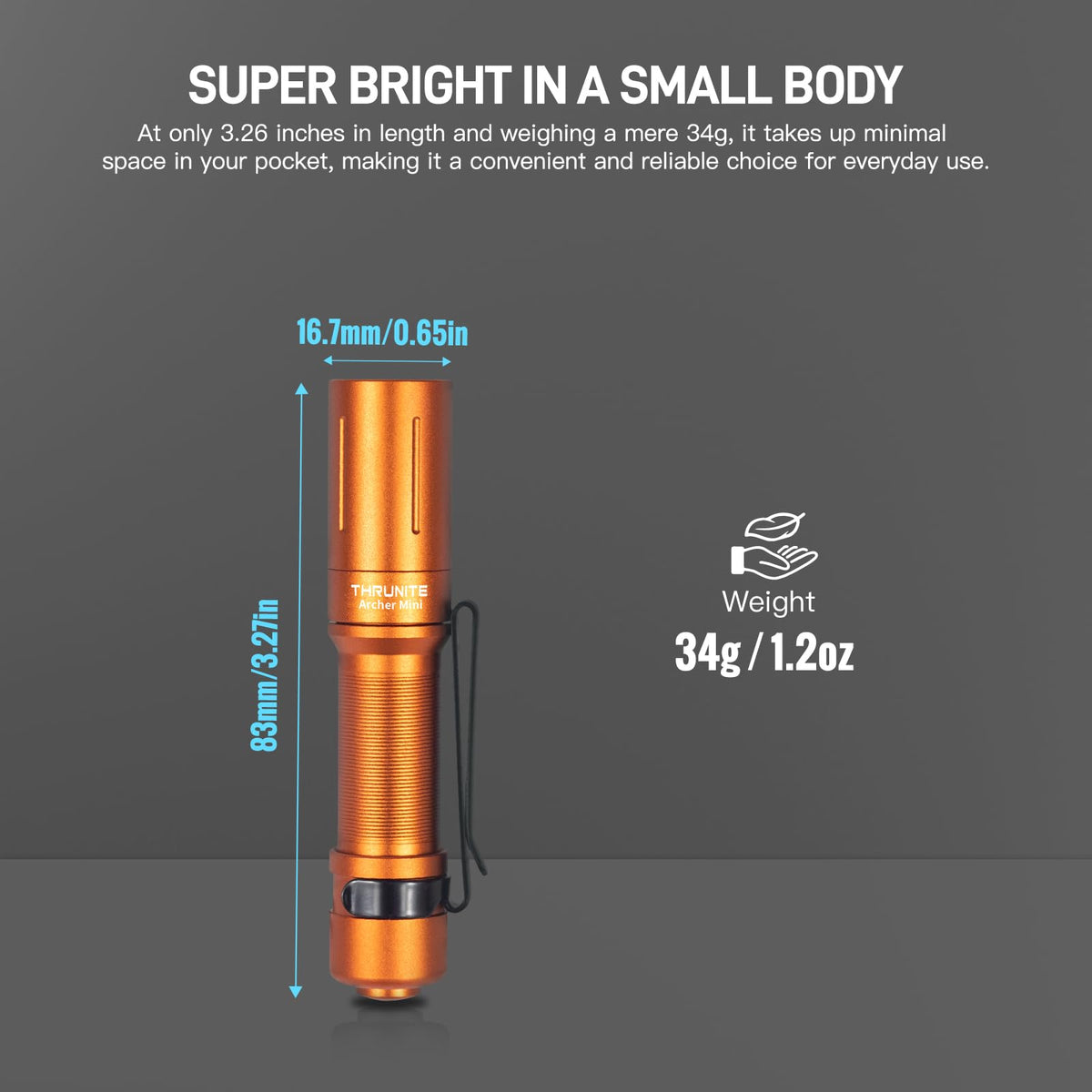 ThruNite Archer Mini EDC Flashlight – 405 Lumens USB-C Rechargeable, IPX8 Waterproof