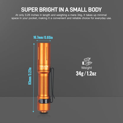 ThruNite Archer Mini EDC Flashlight – 405 Lumens USB-C Rechargeable, IPX8 Waterproof
