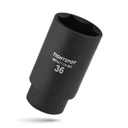 TIGHTSPOT 1/2-Inch Drive 36 mm Deep Impact Socket — Anti-Rounding 6-Point, Metric
