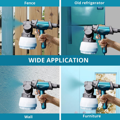Tilswall Shark 800W HVLP Paint Sprayer – 4 Nozzles, 3 Patterns, 1300 ml Capacity
