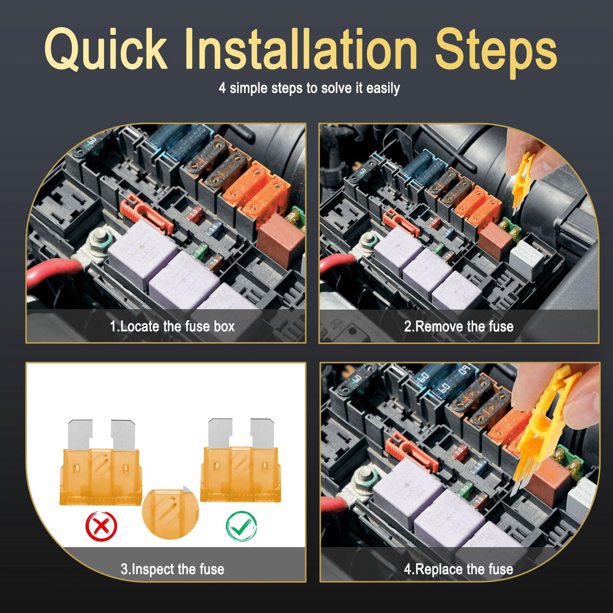 Tinrbip 1332 Pcs Car Fuse Kit – 11 Specifications, 680 Mini, 520 Standard, 132 Micro Fuses + Puller