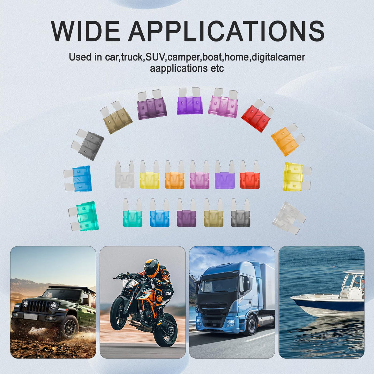 Tinrbip 1332 Pcs Car Fuse Kit – 11 Specifications, 680 Mini, 520 Standard, 132 Micro Fuses + Puller