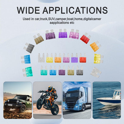 Tinrbip 1332 Pcs Car Fuse Kit – 11 Specifications, 680 Mini, 520 Standard, 132 Micro Fuses + Puller