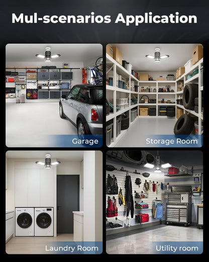 Toberich Motion Sensor Garage Light – 8000LM LED, 6500K, 3 Modes, Easy Install