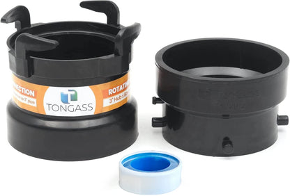 TonGass Combo Pack: RV Sewer Hose Fitting Adapters, 3 Inch Hub x Bayonet