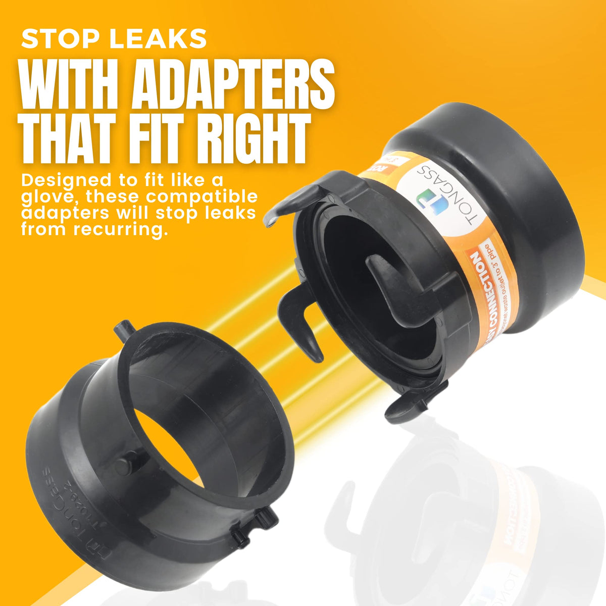 TonGass Combo Pack: RV Sewer Hose Fitting Adapters, 3 Inch Hub x Bayonet
