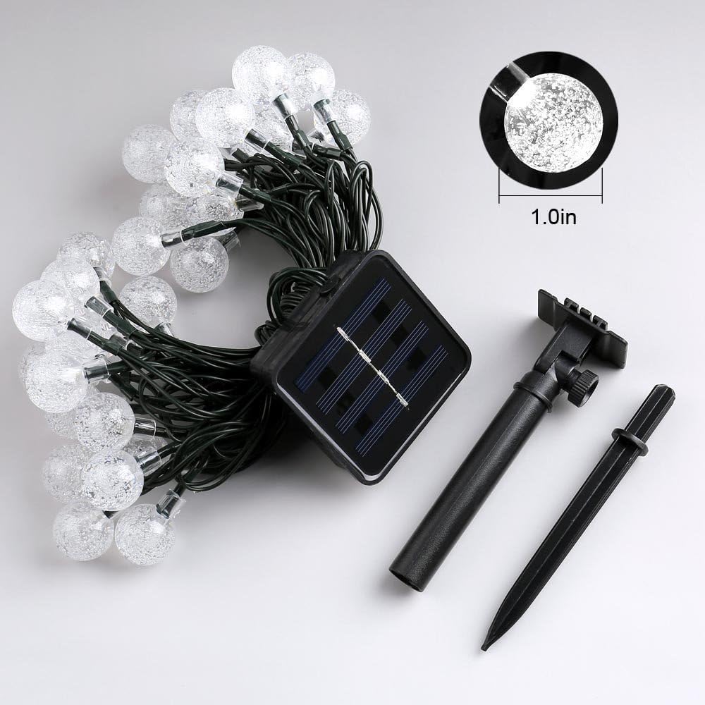 Toodour Solar String Lights Outdoor - 56ft 100 LED Globe, 8 Modes, IP65 Waterproof