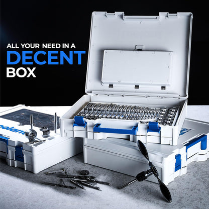 Toolant 127pc SAE/Metric Tap & Die Set with Drill Bit Combo – Ratcheting T-Handle Precision