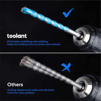 Toolant 1/4-inch Concrete Drill Bit Set – 10-Pack Masonry Bits with Hex Shank, Tungsten Carbide Tip