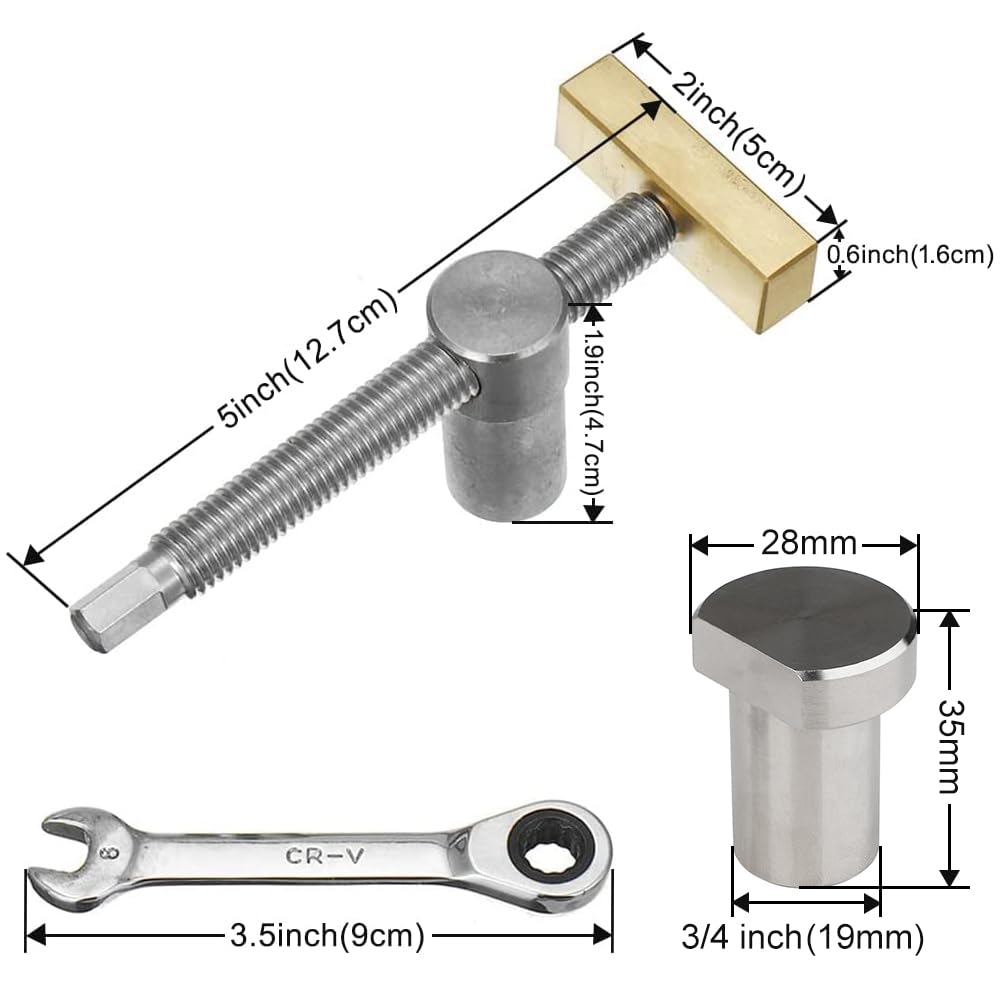 TOOLCOOL Bench Dog Clamp 3/4-Inch | Stainless Steel Bench Dogs for MFT Table Workbench (2 Pack)