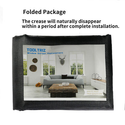 Tooltriz Pet Proof Window Screen Replacement — 39"W x 100"L, Upgraded Thick Charcoal Mesh