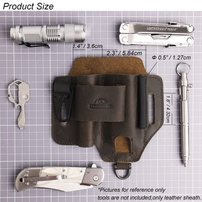 Topstache Leather Multitool Sheath – EDC Belt Organizer for Leatherman & Daily Carry