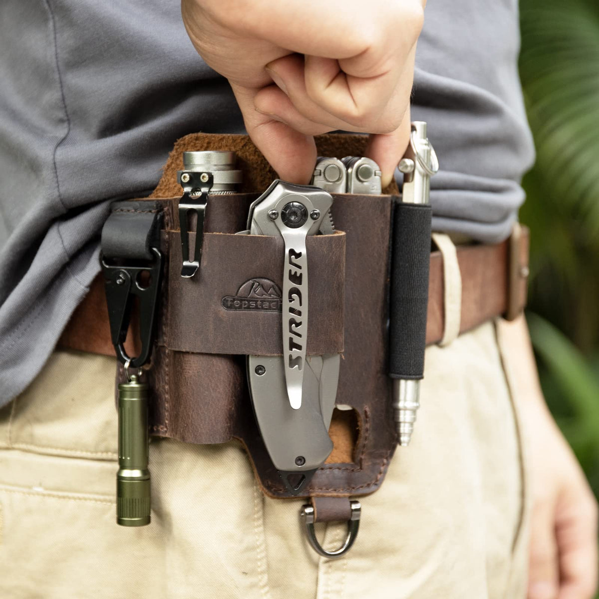 Topstache Leather Multitool Sheath – EDC Belt Organizer for Leatherman & Daily Carry