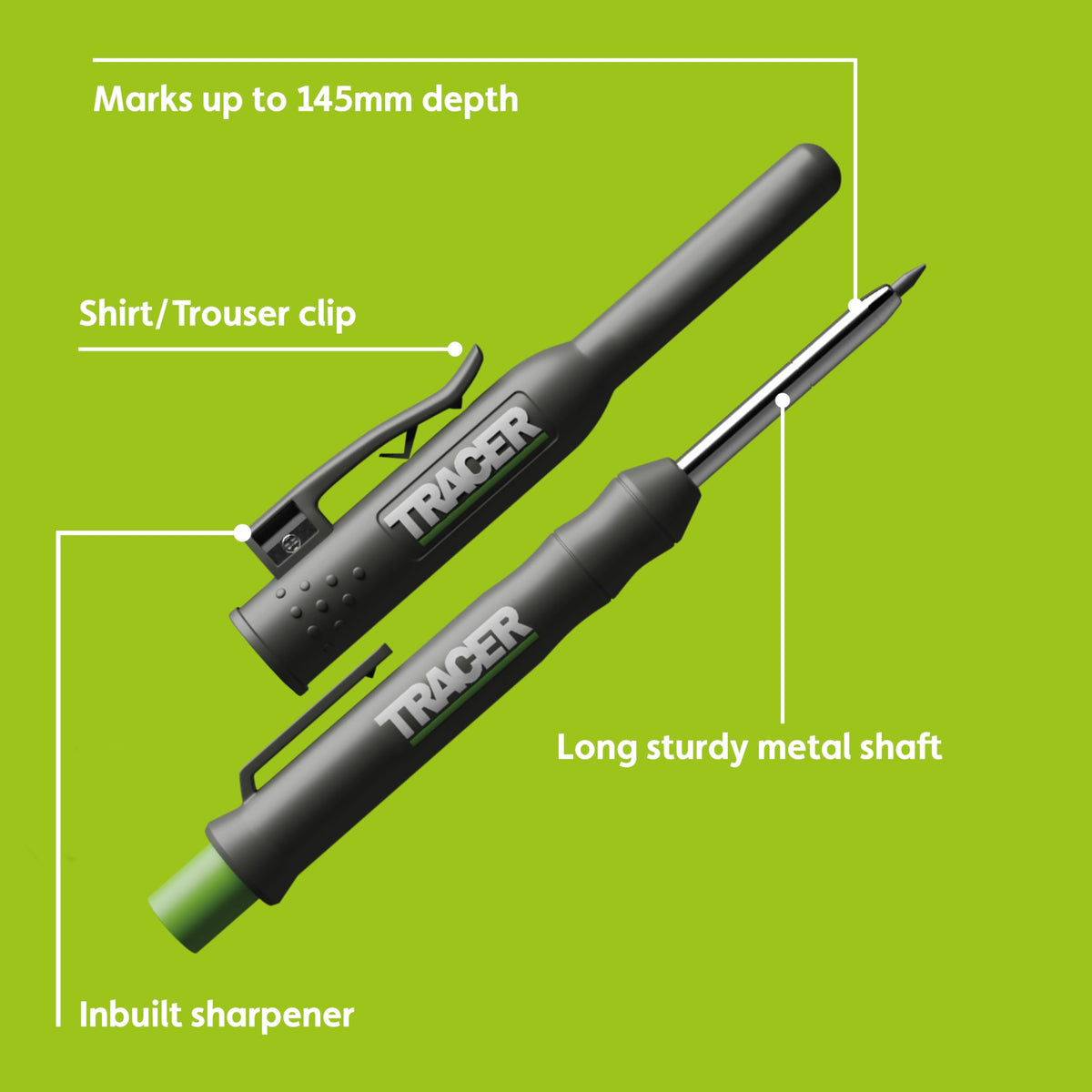 Tracer Mechanical Carpenter Pencil Set (6 Pack) with Site Holster – AMK1