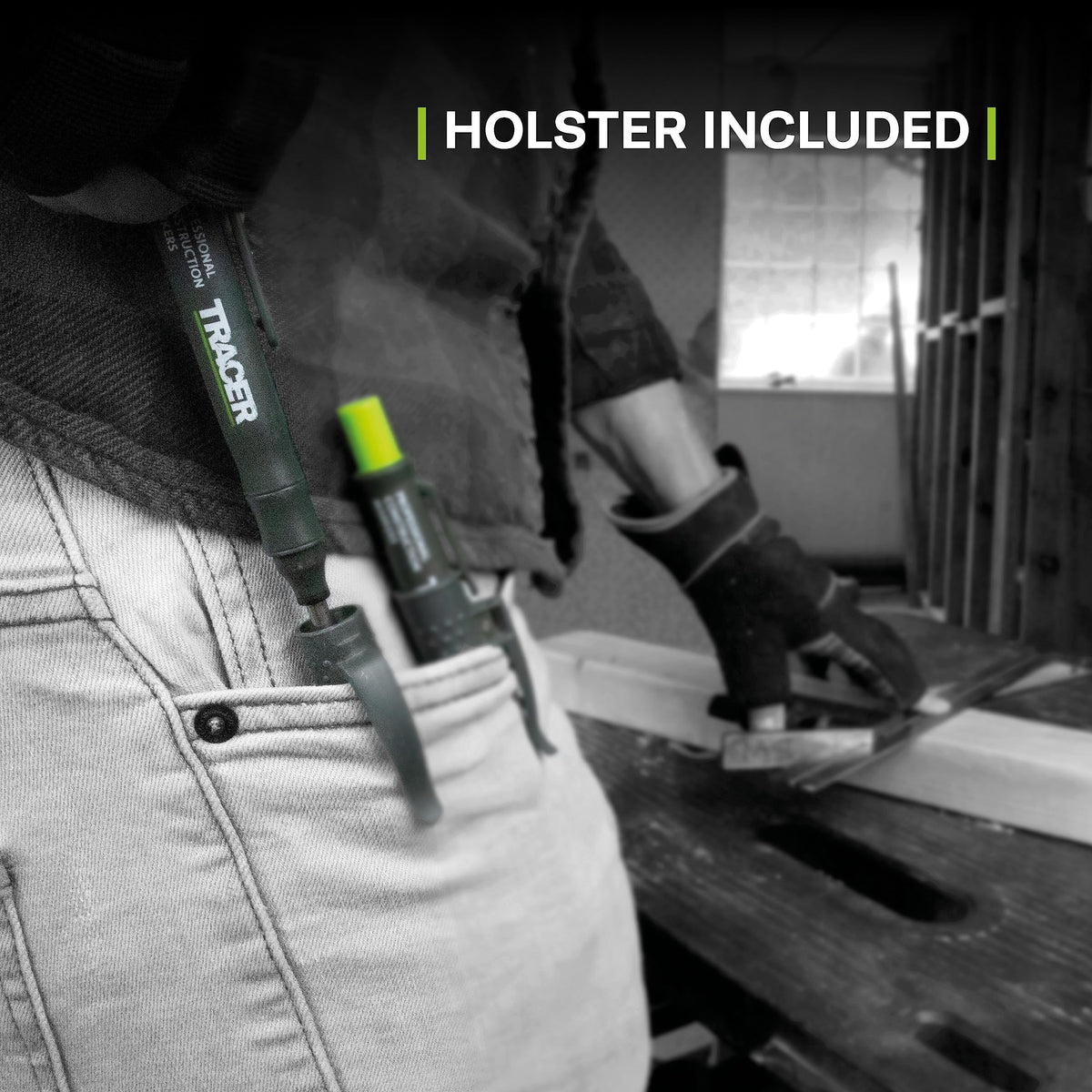 Tracer Mechanical Carpenter Pencil Set (6 Pack) with Site Holster – AMK1
