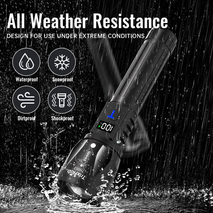 TrixHub Rechargeable Flashlights 2-Pack with LCD Display & 5 Modes