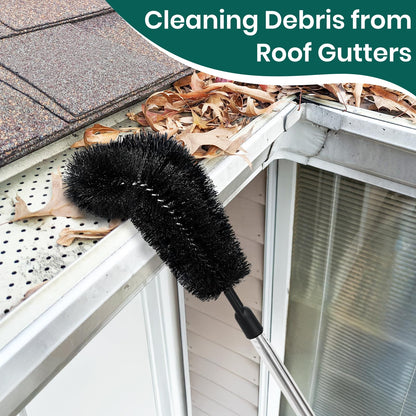 TrueYee 10.5FT Gutter Cleaning Brush with Adjustable Pole — No Ladder Needed