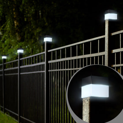 Tujoe 20 Pack Solar Fence Post Cap Lights 2x2 in White | Outdoor DIY Post Lighting