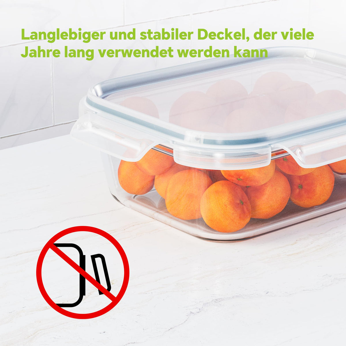 TUSEASY 3-Pack 35 oz Borosilicate Glass Storage Containers – Airtight, Leak-Proof & Stackable