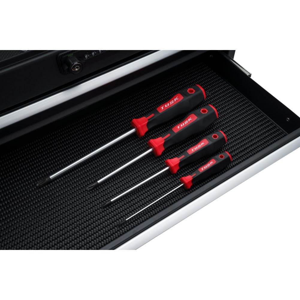 TUSK JIS Screwdriver Set - 4-Piece #0-3 | Magnetic Tips, Ergonomic Grips
