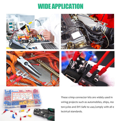Twidec 300Pcs Spade Crimp Connectors Kit – 16 Types, Includes Crimp Tool & Case