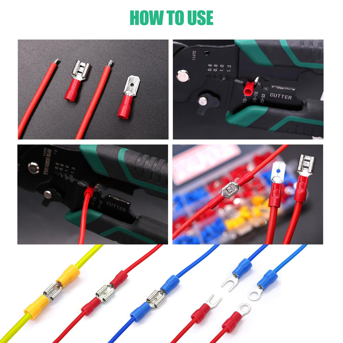 Twidec 300Pcs Spade Crimp Connectors Kit – 16 Types, Includes Crimp Tool & Case