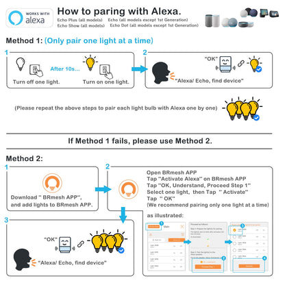 UCB Alexa Light Bulb 4 Pack — Bluetooth LED Bulbs, Tunable White 2700K–6000K, 1300lm
