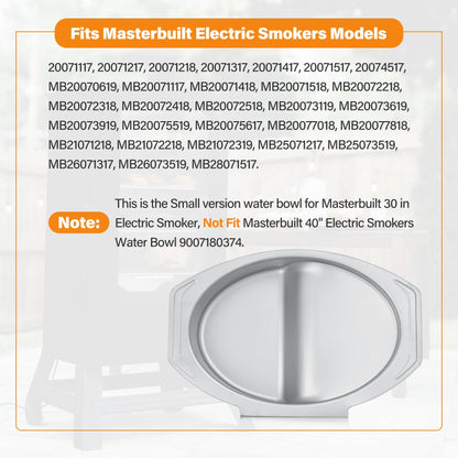 UHEGDRR Small Water Bowl Replacement for Masterbuilt 30-Inch Smoker