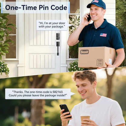 Ulecoce Fingerprint Keypad Deadbolt with Handle Set | Keyless Front Door Lock, App Control, Auto Locking