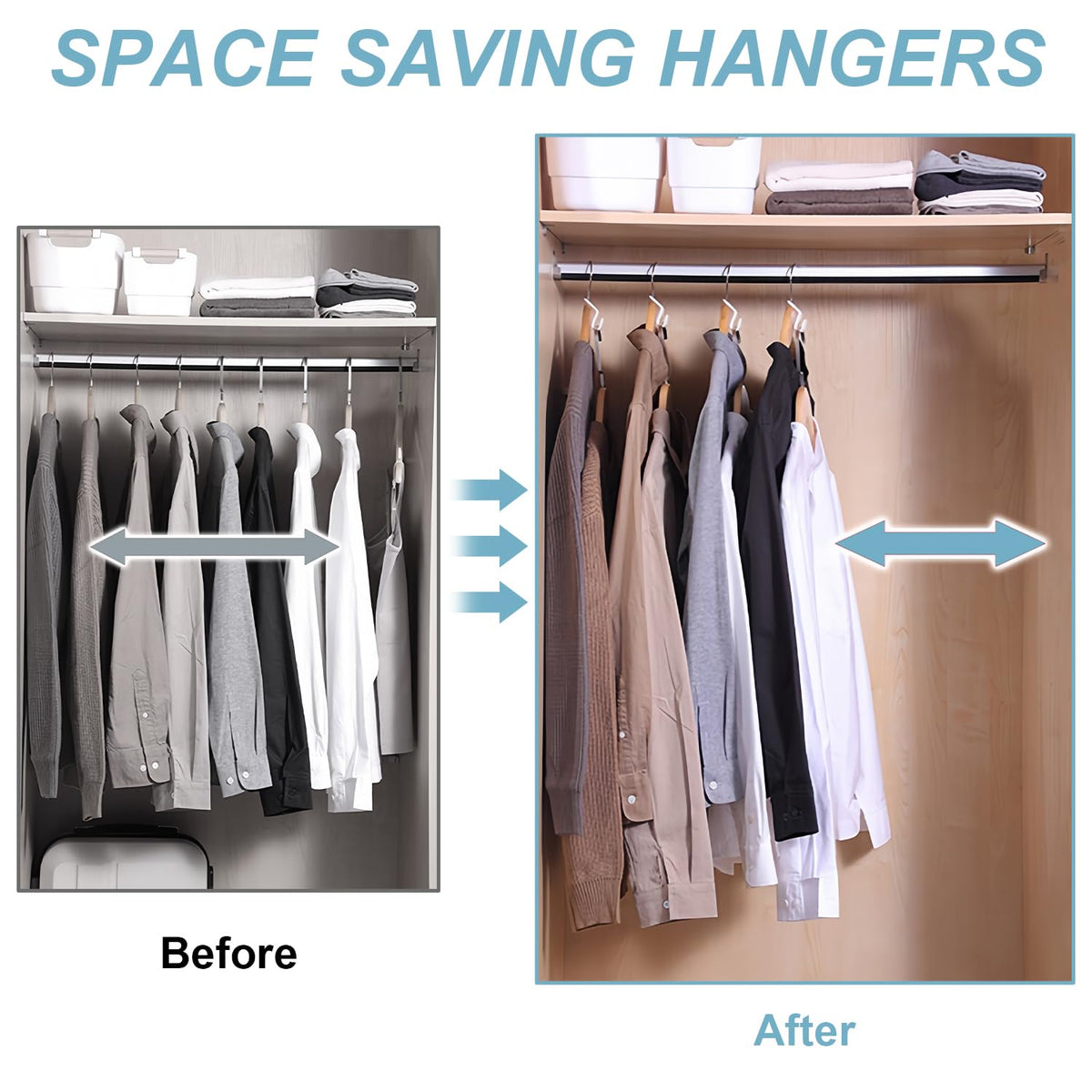 UNEFCYC 50 PCS Space Saving Hanger Connectors | Heavy-Duty Closet Organizer