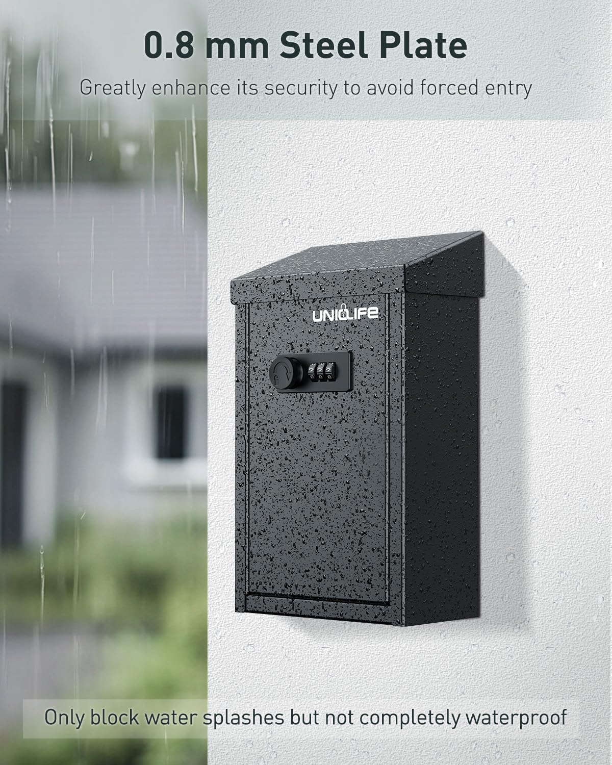 Uniclife Key Drop Box with 3-Digit Lock – Wall-Mounted Steel Donation & Collection Box