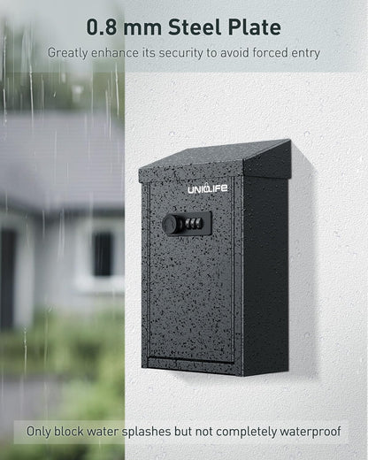 Uniclife Key Drop Box with 3-Digit Lock – Wall-Mounted Steel Donation & Collection Box